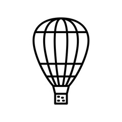 Hot air balloon icon for flying recreation or transportation