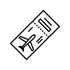 An airplane ticket icon in the form of a torn coupon