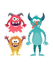 Funny monsters cartoon pack