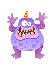 Funny frog cartoon monster