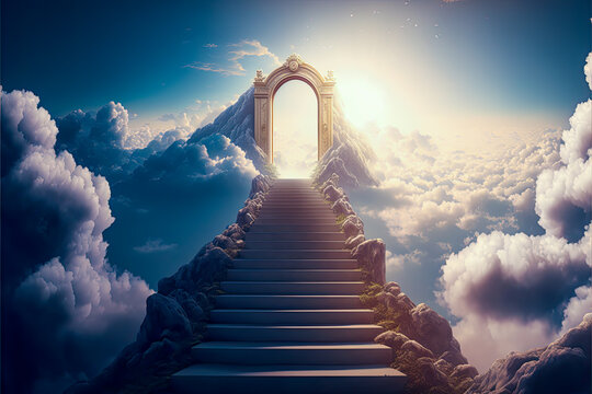 Premium Photo  Stairway to heaven in the clouds