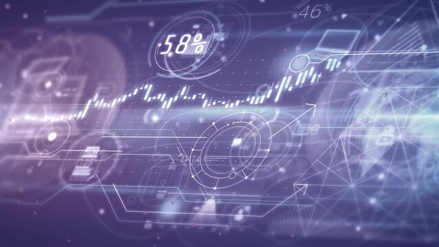 Bitcoin abstract data and animated crypto space.