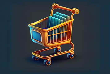 Icon for a shopping cart. Generative AI