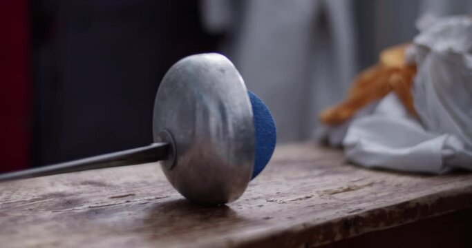 Foil on wooden bench in dressing room