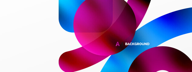 Metallic shiny geometric surfaces, round shapes and circles. Digital web futuristic template for wallpaper, banner, background, card, book Illustration, landing page