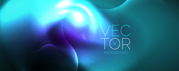 Neon glowing waves, magic energy space light concept, abstract background wallpaper design