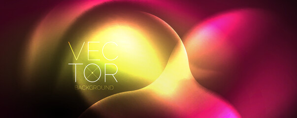 Neon glowing waves, magic energy space light concept, abstract background wallpaper design