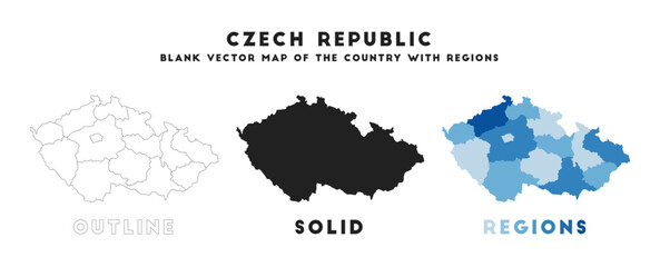 Czech Republic map. Borders of Czech Republic for your infographic. Vector country shape. Vector illustration.