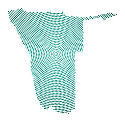 Namibia dotted map. Digital style shape of Namibia. Tech icon of the country with gradiented dots. Awesome vector illustration.