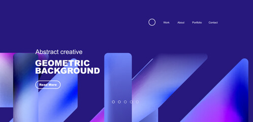 Triangles with fluid colors geometric abstract background. Techno or business concept, pattern for wallpaper, banner, background, landing page