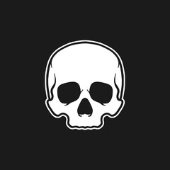 Simple Skull Logo Template Vector Illustration. Design element for logo, badge, shirt design, sign, emblem, poster, banner, card