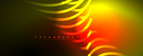 Light beams, neon lines abstract background. Vector Illustration For Wallpaper, Banner, Background, Card, Book Illustration, landing page