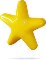 Star glossy 3d vector icon as element for feedback rating, best quality comment, award winner ranking, positive client review