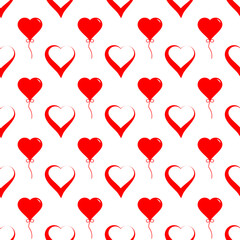 heart seamless pattern isolated on white background and printable, valentines day background