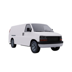 white delivery cargo van isolated