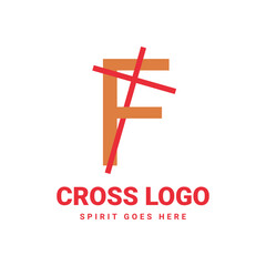 Fototapeta premium letter F initial cross vector logo design