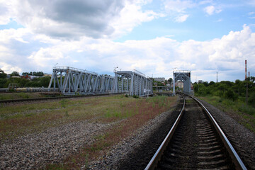 Fototapeta na wymiar Railroad and three bridges.