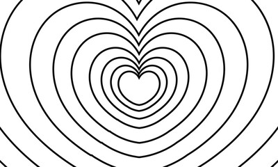 heart outline background on white background