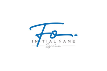 Initial FO signature logo template vector. Hand drawn Calligraphy lettering Vector illustration.
