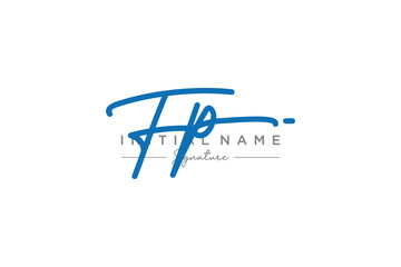 Initial FP signature logo template vector. Hand drawn Calligraphy lettering Vector illustration.
