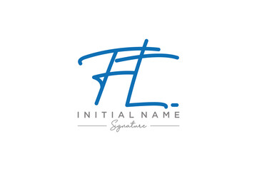 Initial FT signature logo template vector. Hand drawn Calligraphy lettering Vector illustration.
