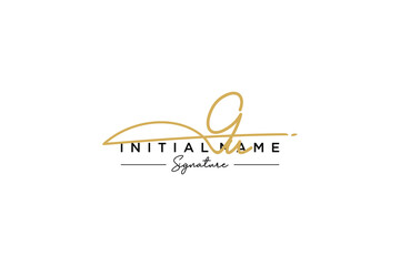 Initial GU signature logo template vector. Hand drawn Calligraphy lettering Vector illustration.
