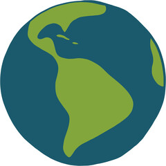 earth doodle freehand drawing.