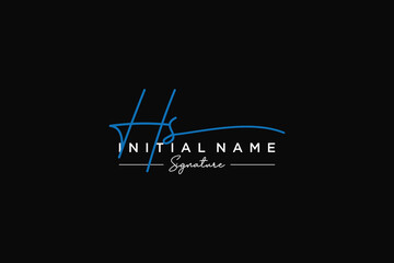 Initial HS signature logo template vector. Hand drawn Calligraphy lettering Vector illustration.
