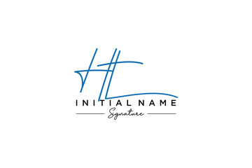 Initial HT signature logo template vector. Hand drawn Calligraphy lettering Vector illustration.
