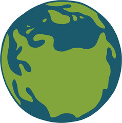 earth doodle freehand drawing.