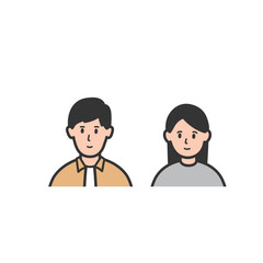 若いカップル、夫婦の上半身イラスト素材
