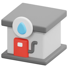 gas station 3d render icon illustration