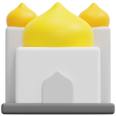 mosque 3d render icon illustration