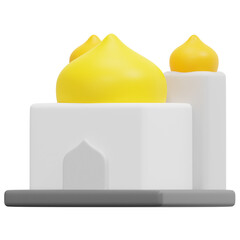 mosque 3d render icon illustration