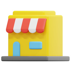 shop 3d render icon illustration