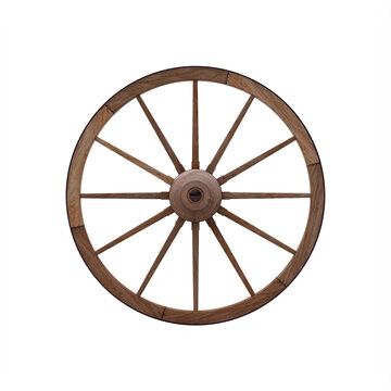 wooden Wagon wheel isolated