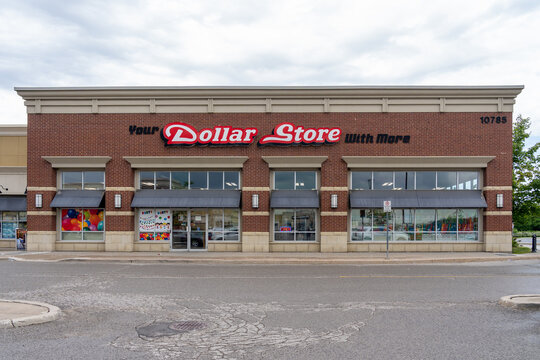 Richmond Hill, ON, Canada - July 28, 2022: A Your Dollar Store with More store in Richmond Hill, ON, Canada. Your Dollar Store with More Inc. is a Canadian chain of variety stores. 