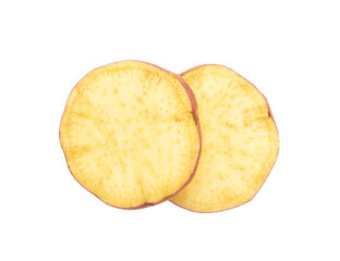 slice yams on transparent png