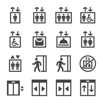 elevator icon set,vector and illustration