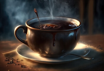 Generative AI.   Cafe Coffee Art No. 47