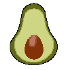 pixel icon proper nutrition fruit avocado