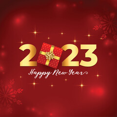 2023 new year banner with christmas giftbox design in shiny background vector illustration