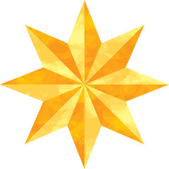 水彩風　八角の星