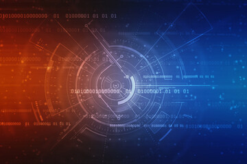 Binary Code Background, Digital Abstract technology background, flowing number one and zero text in binary code format in technology background. Internet Big data Concept