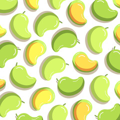 Mango fruit illustration pattern background	
