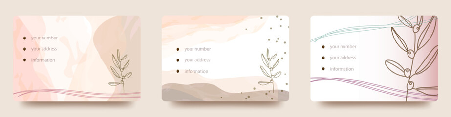 オリーブの木　抽象的な空　土ベクターイラストデザインの　テンプレート背景　壁紙　カードセット