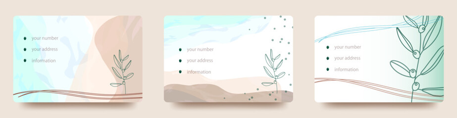 オリーブの木　抽象的な空　土ベクターイラストデザインの　テンプレート背景　壁紙　カードセット