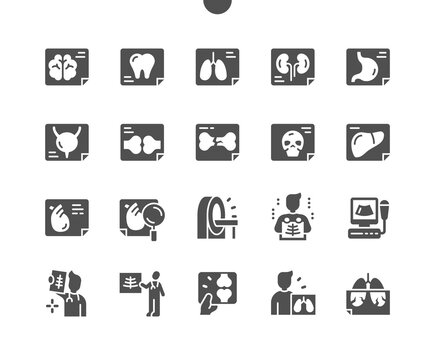 X Ray. Doctor. Health care, medical and medicine. Diagnostic and treatment. Vector Solid Icons. Simple Pictogram