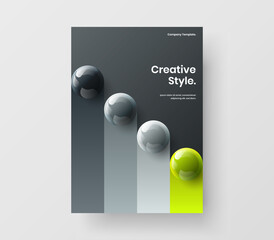 Vivid realistic balls flyer concept. Premium company identity design vector illustration.