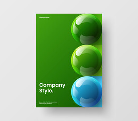 Minimalistic presentation A4 vector design concept. Isolated realistic spheres poster illustration.